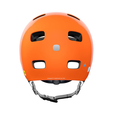 POC POCito Crane MIPS – Kids’ Bike Helmet with MIPS Evolve Protection, Tough PC Shell, Fluorescent Colours, Reflective Details and 360° Adjustable Fit