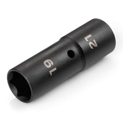 TEKTON 1/2 Inch Drive 19 x 21 mm Thin Wall Impact Flip Socket | SIF21921
