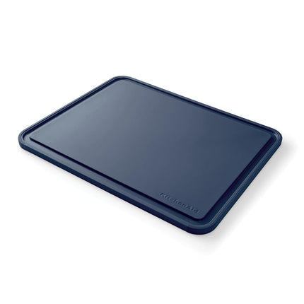 KitchenAid Classic Plastic Cutting Board with Perimeter Trench and Non Slip Edges, Dishwasher Safe, 11 x 14 inch, Ink Blue