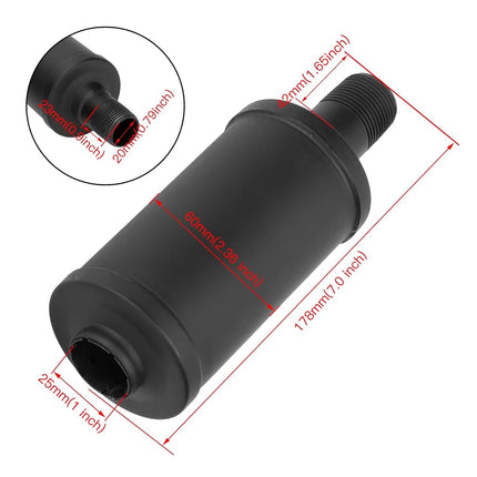 FVRITO Silenciador de tubo de escape engrosado con kit de cinta de protección térmica para Non Hemi 6.5HP Predator 212cc 196cc GX160 GX200 Coleman CT200u BT200X KT196 Baja MB200 Clone Mini Bike Go Kart Parts Negro