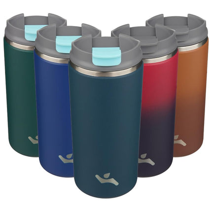 Konokyo Tumbler with Lid, 12 oz Travel Coffee Mug Double Wall Vacuum Stainless Steel Thermal Metal Cup Insulated Water Bottle,Navy Blue
