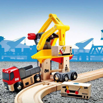 BRIO World Freight Goods Station for Kids Age 3 Years Up - Wooden Railway Train Accessories and Add Ons