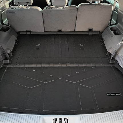 SMARTLINER Alfombrilla de carga negra para todo tipo de clima, ajuste personalizado detrás de la segunda fila, compatible con Lincoln Aviator 2020-2023