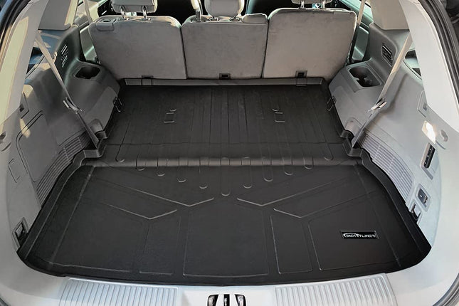 SMARTLINER Tapis de Coffre Noir sur Mesure Tout Temps Derrière la 2ème Rangée Compatible avec Lincoln Aviator 2020-2023