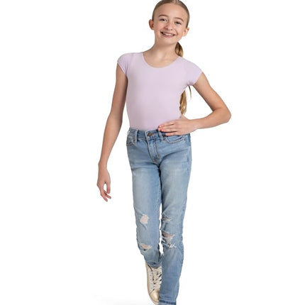 Capezio Youth Short Sleeve Leotard, Lavender-Int 6/8