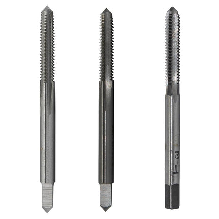 Drill America DWT Series Qualtech High-Speed Steel Left Hand Threading Tap Set, Uncoated (Bright) Finish, Round with Square End Shank, 8-32 Size (Pack of 1)