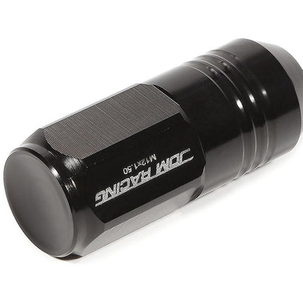 DNA MOTORING LN-ZTL-9020-15-BK 20Pcs Closed End Design M12 x 1.5 Aluminum Alloy Wheel Lug Nuts + Deep Drive Extension Adapter, 20mm OD/50mm Height (Black)
