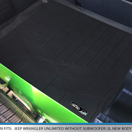 SMARTLINER Cargo Liner Floor Mat Black for JL 2018-2019 Wrangler Unlimited with Flat Load Floor Without Subwoofer (No JK)