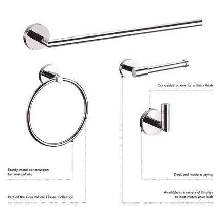 Design House 558346 Graz Modern Toilet Paper Holder for Bathroom Satin Nickel