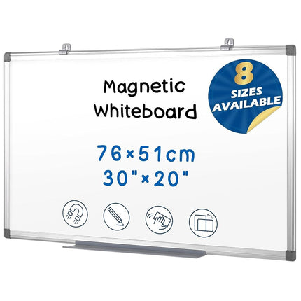 SWANCROWN Whiteboard 76x51cm, Magnetic Whiteboard,