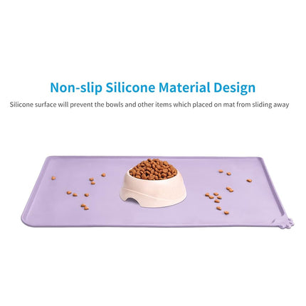 AUDWUD Silicone Waterproof Dog Cat Pet Feeding Mats,Anti-Slip Bowl Mats,Pet Mat 61x41 cm (Pack of 1)