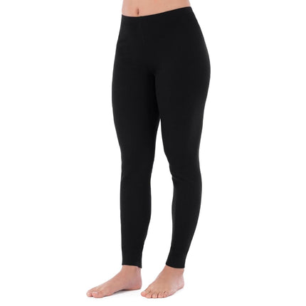 Fruit of the Loom Calzoncillo térmico micro waffle para mujer, negro/negro, XS