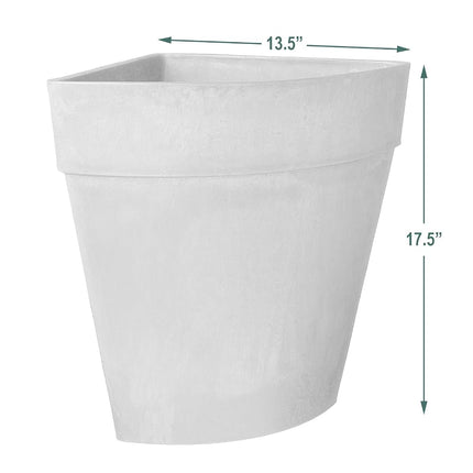 Arcadia Garden Products PSW HA45TC Traditional Corner Pot, 13.5 by 17.5", Terra Cotta