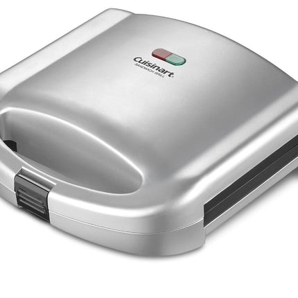 CUISINART WM-SW2 Parrilla eléctrica antiadherente para sándwiches dobles, plateada