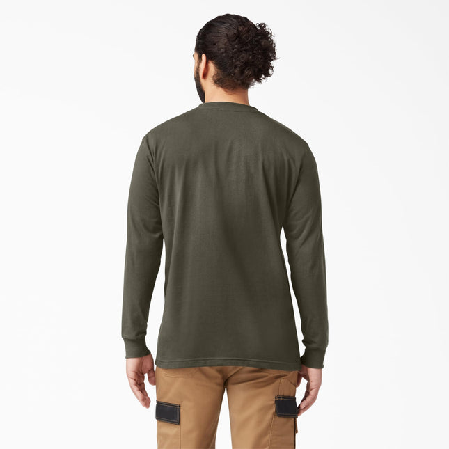 Dickies Men's Long Sleeve Heavyweight Crew Neck, Moss Green, Large