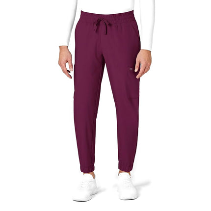 WonderWink Men's Cargo Jogger Pant, Wine, Medium
