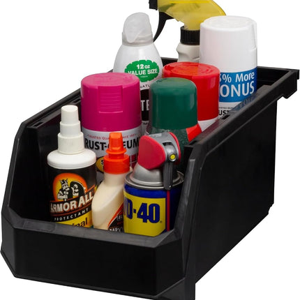 ReadySpace Plastic Containers Storage Bins for Closet, Kitchen, Office, or Pantry Organization, Large, 6-Pack, Black