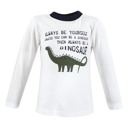 T-shirts à manches longues pour bébés Hudson Baby, motif dinosaure de chantier, 18-24 mois