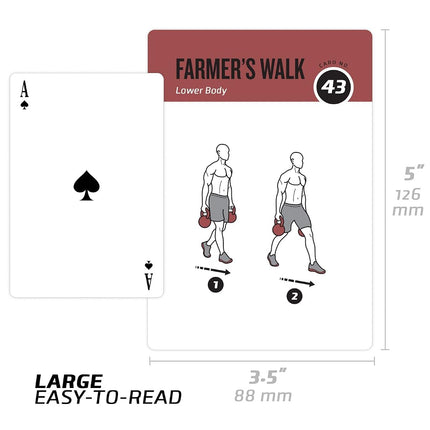 Cartes d'Exercices Kettlebell NewMe Fitness Entraînements à Domicile Musculation HIIT Construire du Muscle Guide Complet Fitness Routines Culturisme Apprendre les Mouvements KB Personnel Cartes 3,5"x5" Brûler les Graisses