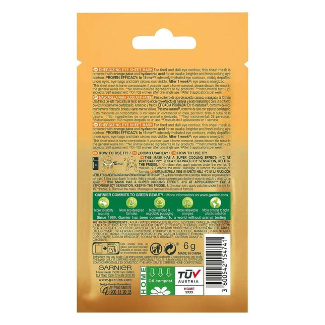 Garnier Skin Naturals Moisture Bomb Eye Sheet mask (6 Count)