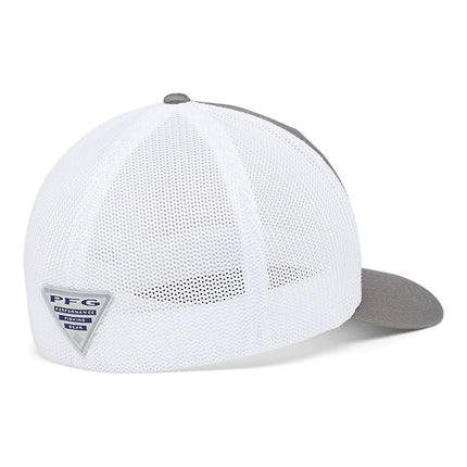 Columbia Men's PFG Fish Flag Mesh Ball Cap-High, Titanium/White, Large-X-Large