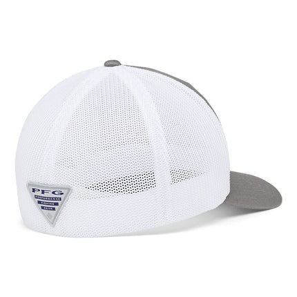 Columbia Men's PFG Fish Flag Mesh Ball Cap-High, Titanium/White, Large-X-Large
