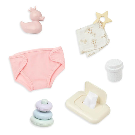 LullaBaby Baby Doll Changing Set, 9-Piece Play and