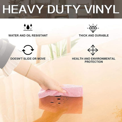 Leffora Clear Table Cover Protector 20 x 44 Inch, 1.5mm Vinyl Desk Cover