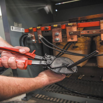 Wire Cable Cutter with Open Front Loading Jaws Cuts 600 MCM Copper, 750 MCM Aluminum Klein Tools 63711