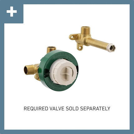 Moen WMV130CIS M-Pact Single Handle Wall Mount Filler High Flow Tub Faucet Rough-in Valve with CC/ICS Connections, or Unfinished