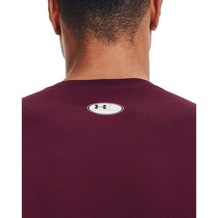 Under Armour Men's Armour HeatGear Compression Long-Sleeve T-Shirt, Maroon (609)/White, X-Large Tall