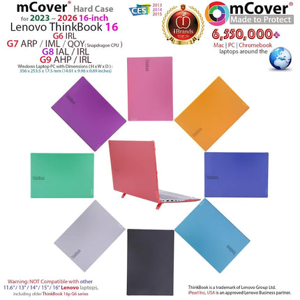mCover Case ONLY Compatible for 2023-2026 16" Lenovo ThinkBook 16 G6 / G7 / G8 / G9 Series Windows Notebook PC(NOT Fitting Any Other Lenovo Models)- Green