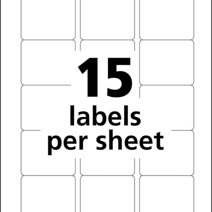 Avery Durable ID Labels, Permanent Adhesive, 2 x 2-5/8, 5 Packs (6793)