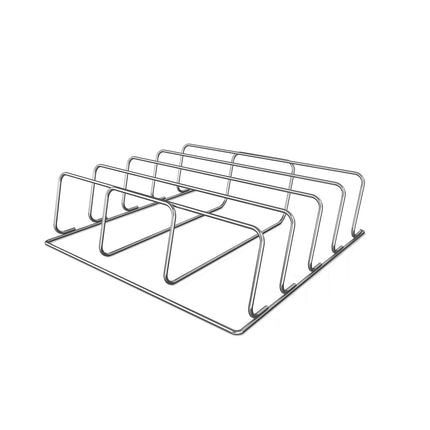 Ninja XSKRACKXL Rejilla para costillas Woodfire, compatible con las series OG800 y OG900, ahúma 4 costillas enteras, eleva las costillas para un flujo de aire completo, corteza uniforme, acero, plata
