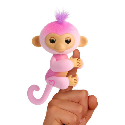 Fingerlings 2023 NUEVO mono bebé interactivo reacciona al tacto – Más de 70 sonidos y reacciones – Harmony (rosa)