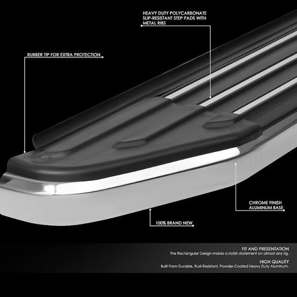 DNA Motoring RNB-827 2Pcs Aluminum Side Step Bar Running Boards Replacement 5.5 Inches Wide