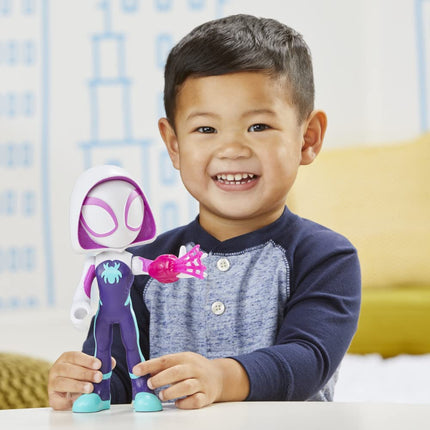 Marvel Hasbro Spidey and His Amazing Friends Supersized Ghost-Spider Action Figure, Preschool Super Hero Toy, Kids Ages 3 and Up, Multicolor