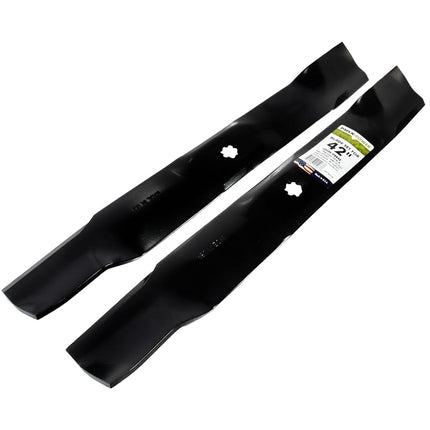 MaxPower 561821B 2 Heavy Duty Blades for 42 in. Cut John Deere Mowers Replaces OEM #'s AM137327, AM141032, AM141034, M154061, M154062