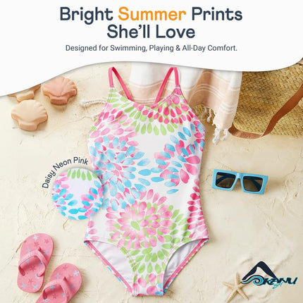 Kanu Surf Maillot de Bain 1 Pièce de Sport Fille Daisy, Suzie Navy Dot, 12