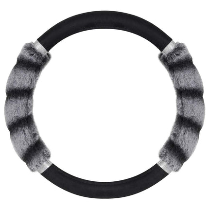 BDK Auto SW-2431-GR: Two-Tone Fur Steering Wheel Cover