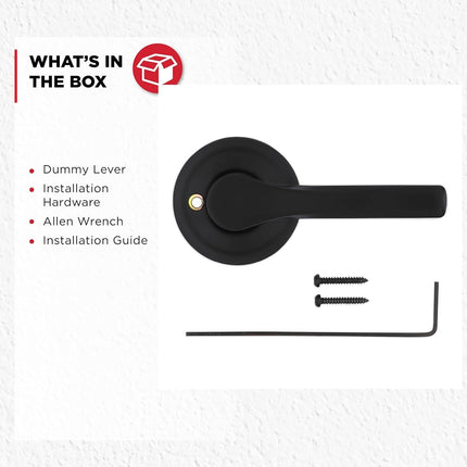 Kwikset Henley Single Sided Dummy Door Lever, Reversible Non-Turning Push/Pull Handle, Use on Pantry, Closet, and French Doors, with Microban Protection in Matte Black