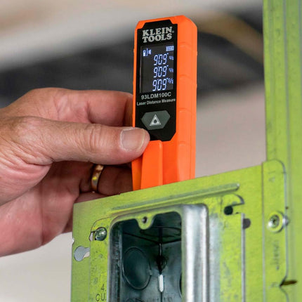 Laser Distance Measure 100-Feet, High Accuracy Laser up to +/- 1/16-Inch, Compact Design with LCD Display Klein Tools 93LDM100C