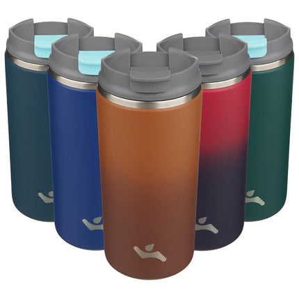 Konokyo Tumbler with Lid, 12 oz Travel Coffee Mug Double Wall Vacuum Stainless Steel Thermal Metal Cup Insulated Water Bottle,Caramel