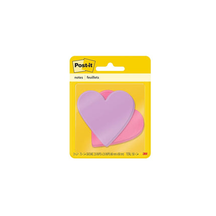 Post-it 73.6 x 71.1 mm "Heart Shape" Super Sticky Notes - Assorted