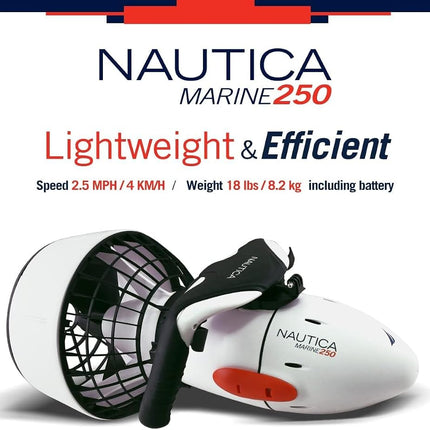 Nautica Marine 250 Underwater Seascooter, Scuba Snorkeling for Ocean or Pool, Action Camera Compatible