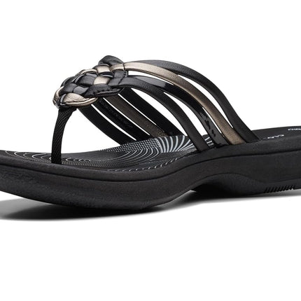 Clarks Women's Breeze Coral Flip-Flop, Black Combi
