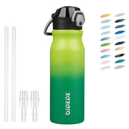 BJPKPK 25 oz Insulated Water Bottle, Straw, Handle
