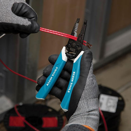 KLEIN TOOLS-Kurve Wire Stripper and Cutter, for 8-18 AWG Solid and 10-20 AWG Stranded Wire Klein Tools K11095 Blue/White