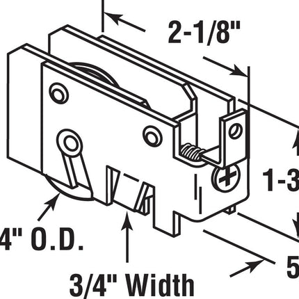 Prime-Line Products D 1856 Sliding Door Roller Assembly with 1-1/4-Inch Steel Ball Bearing
