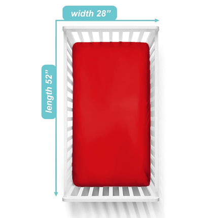 American Baby Company Supreme 100% Natural Cotton Jersey Knit Fitted Crib Sheet for Standard Crib and Toddler Mattresses, Red, Soft Breathable, for Boys and Girls